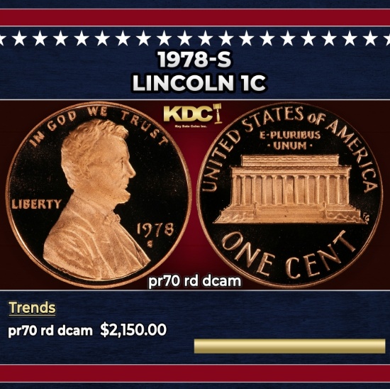 1978-s Proof Lincoln Cent 1c pr70 rd dcam SEGS