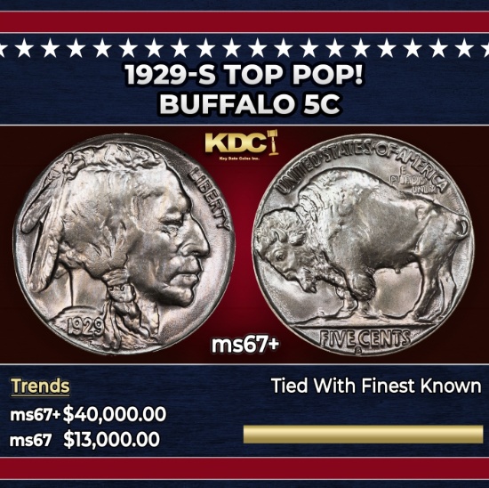 1929-s Buffalo Nickel TOP POP! 5c ms67+ SEGS