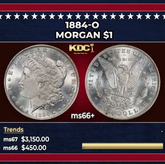 1884-o Morgan Dollar $1 ms66+ SEGS