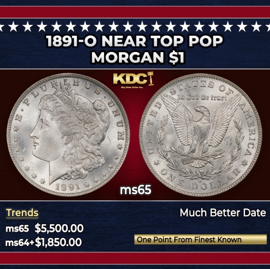1891-o Morgan Dollar Near Top Pop $1 ms65 SEGS