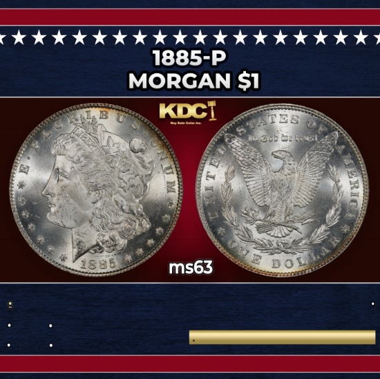 1885-p Morgan Dollar $1 Grades ms63