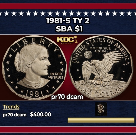 1981-s Ty 2 Proof Susan B. Anthony Dollar $1 pr70 dcam SEGS