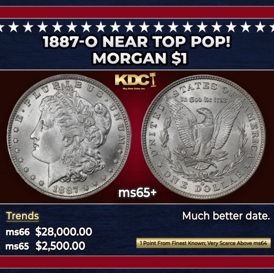 1887-o Morgan Dollar Near Top Pop! $1 ms65+ SEGS