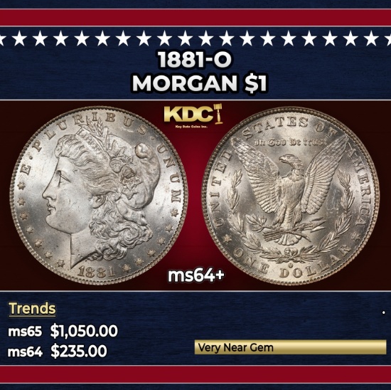 1881-o Morgan Dollar $1 Grades ms64+