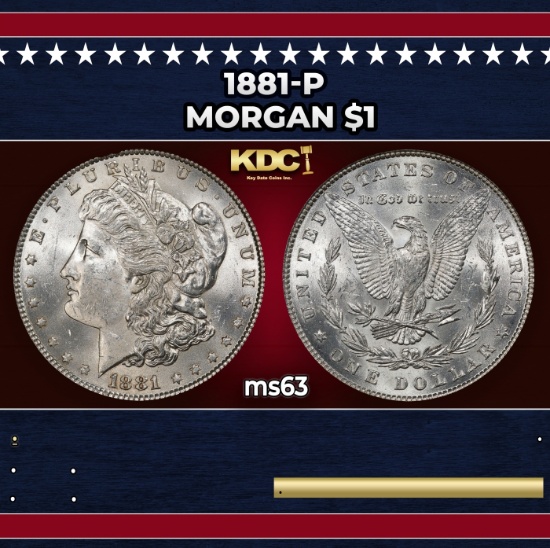 1881-p Morgan Dollar $1 Grades ms63