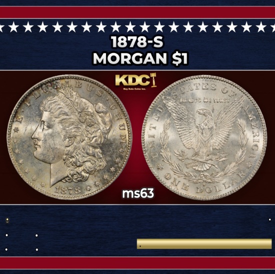 1878-s Morgan Dollar $1 Grades ms63