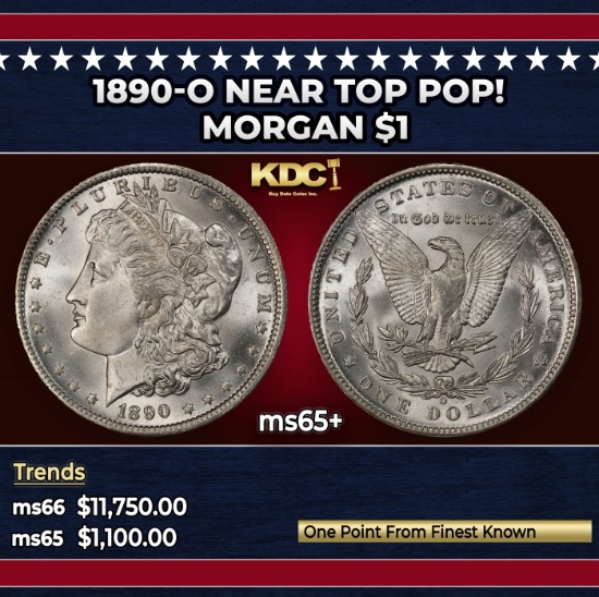 1890-o Morgan Dollar Near Top Pop! $1 ms65+ SEGS