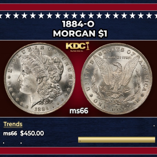 1884-o Morgan Dollar $1 Grades ms66