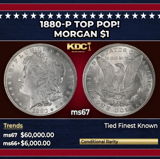 1880-p Morgan Dollar TOP POP! $1 ms67 SEGS
