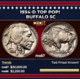 1934-d Buffalo Nickel TOP POP! 5c ms67 SEGS