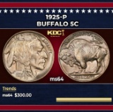 1925-p Buffalo Nickel 5c Grades ms64