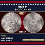 1882-p Morgan Dollar $1 Grades ms64+