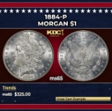 1884-p Morgan Dollar $1 Grades ms65