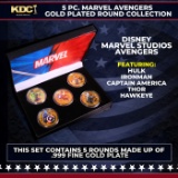 5 Coin Gold Plated Marvel Avengers Superhero Set Includes Hulk, Iron Man, Hawkeye, Thor, & Captain