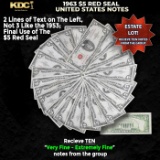 10x 1963 $5 Red Seal United States Note Grades VF/XF