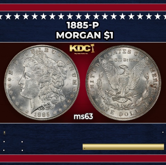 1885-p Morgan Dollar $1 Grades ms63