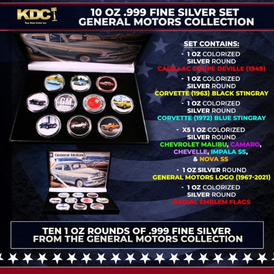 10 OZ .999 Fine Silver Set General Motors Collection