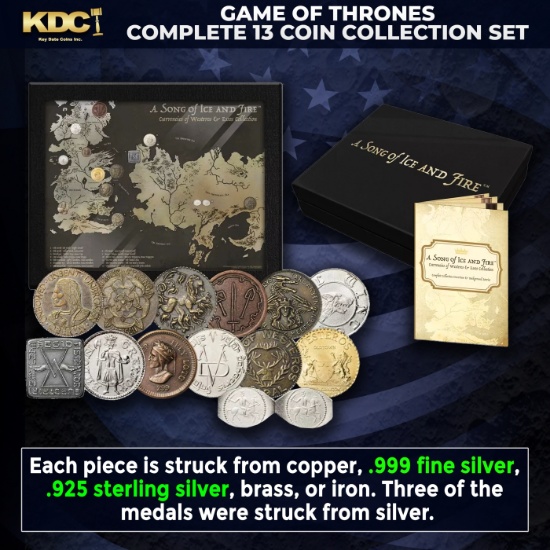 Game of Thrones A Song of Ice and Fire Complete 13 Coin Collection Set Other Toy
