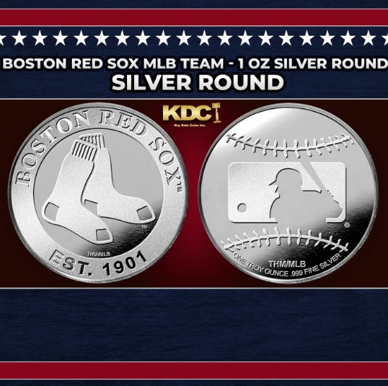 Boston Red Sox MLB Team - 1 oz Silver Round Round
