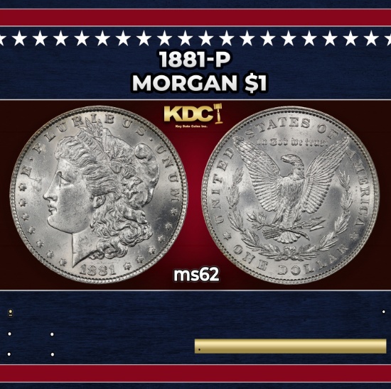 1881-p Morgan Dollar $1 Grades ms62