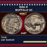 1935-p Buffalo Nickel 5c ms67 SEGS