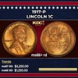 1917-p Lincoln Cent 1c ms66+ rd SEGS