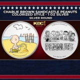 Charlie Brown Sandcastle Peanuts Colorized Style - 1 oz Silver Round Round