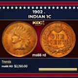 1902 Indian Cent . 1c ms66 rd SEGS