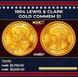1904 Lewis & Clark Gold Commem Dollar 1 ms65+ SEGS