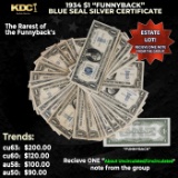 1x 1934 $1 Funnyback Blue Seal Silver Certificate Grades AU/CU