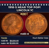 1918-s Lincoln Cent Near Top Pop! 1c ms65 rd SEGS