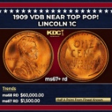 1909 VDB Lincoln Cent Near Top Pop! 1c ms67+ rd SEGS