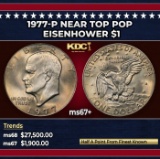 1977-p Eisenhower Dollar Near Top Pop $1 ms67+ SEGS