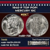 1940-p Mercury Dime TOP POP! 10c ms68+ FSB SEGS
