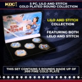 5 Coin Lilo and Stitch Gold Plated Round Collection A