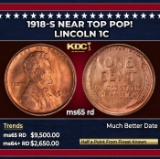 1918-s Lincoln Cent Near Top Pop! 1c ms65 rd SEGS