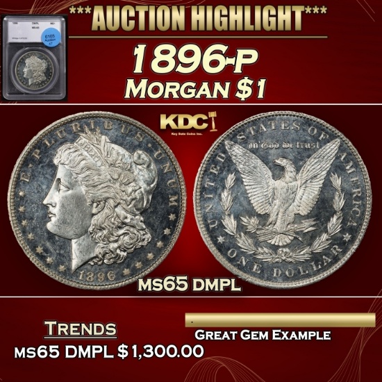 1896-p Morgan Dollar $1 ms65 dmpl SEGS