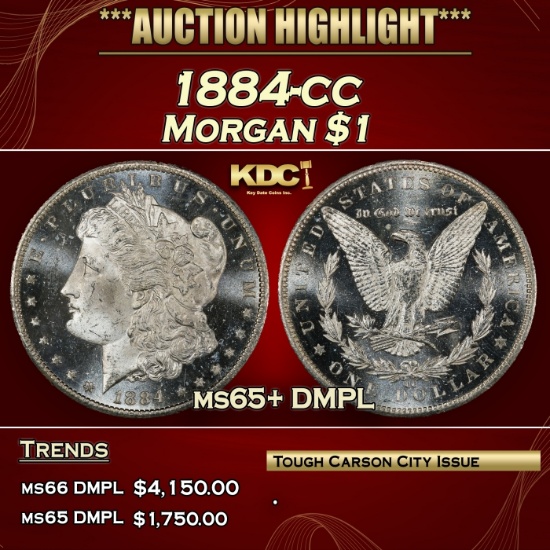 1884-cc Morgan Dollar $1 ms65+ DMPL SEGS