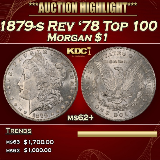1879-s Rev '78 Top 100 Morgan Dollar $1 ms62+ USCG
