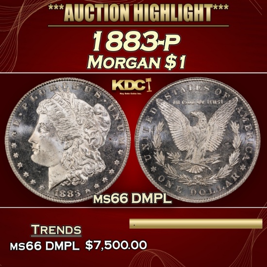 1883-p Morgan Dollar $1 ms66 DMPL SEGS