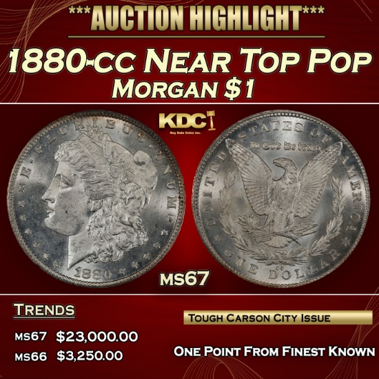 1880-cc Morgan Dollar Near Top Pop $1 ms67 SEGS