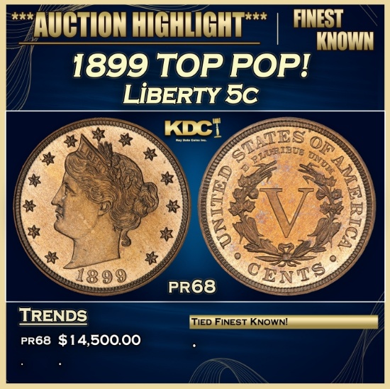 1899 Proof Liberty Nickel TOP POP! 5c pr68 SEGS