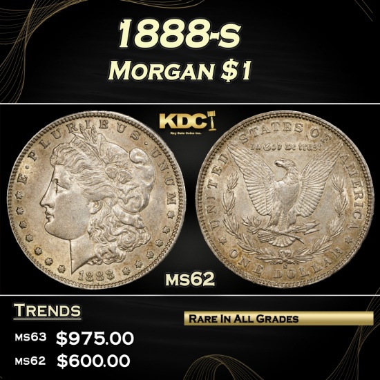 1888-s Morgan Dollar $1 Grades ms62