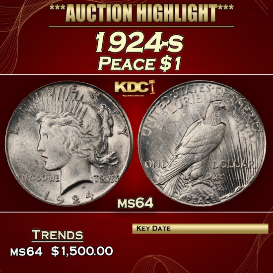 1924-s Peace Dollar $1 ms64 SEGS