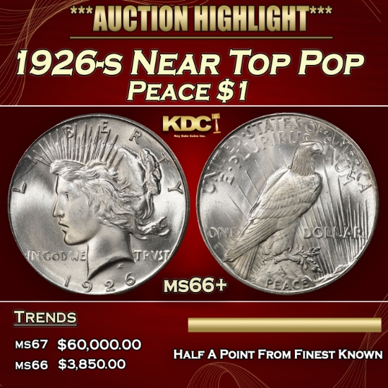 1926-s Peace Dollar Near Top Pop $1 ms66+ SEGS