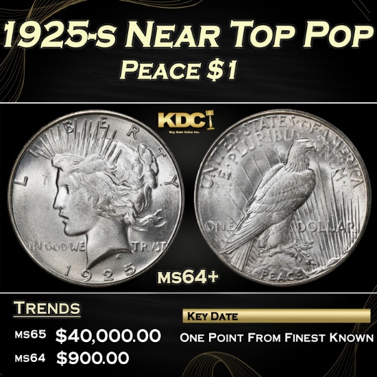 1925-s Peace Dollar Near Top Pop $1 ms64+ SEGS