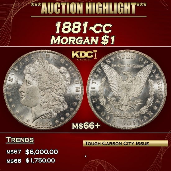 1881-cc Morgan Dollar $1 ms66+ SEGS