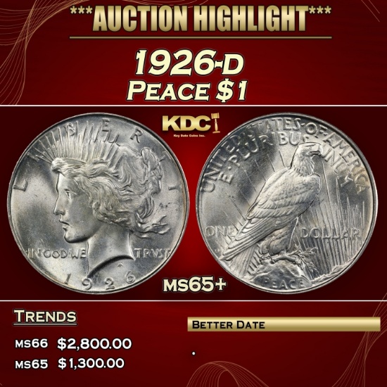 1926-d Peace Dollar $1 ms65+ SEGS