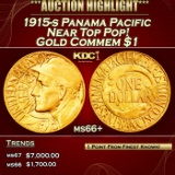 1915-s Panama Pacific Gold Commem Dollar Near Top Pop! 1 ms66+ SEGS