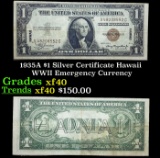 1935A $1 Silver Certificate Hawaii WWII Emergency Currency Grades xf